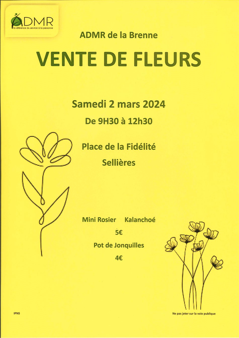 L'ADMR de la Brenne propose une vente de fleurs